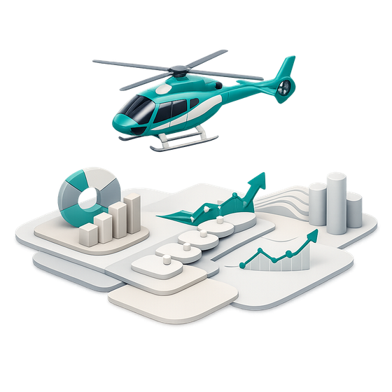 De commerciële helikopterview